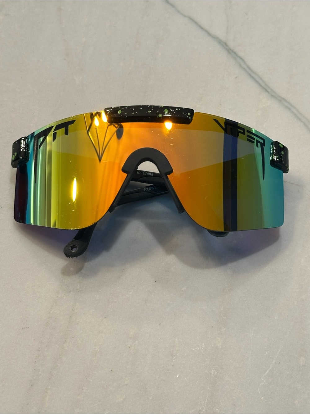 Pit Viper Shield Sunglasses - Gold/Green Mirror Lens